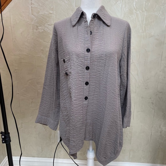 Taupe Moonlight Button Front Shirt - Picture 1 of 4